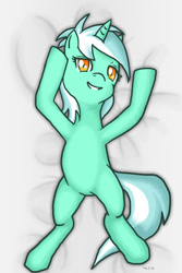 Size: 800x1200 | Tagged: safe, artist:adenyne, lyra heartstrings, pony, body pillow, body pillow design, on back, solo