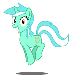 Size: 5000x5243 | Tagged: safe, artist:moonbrony, lyra heartstrings, pony, unicorn, winter wrap up, absurd resolution, female, happy, i found pills, irrational exuberance, jumping, looking at you, mare, pronking, simple background, smiling, solo, transparent background, vector