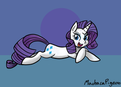 Size: 700x500 | Tagged: safe, artist:machacapigeon, rarity, pony, unicorn, female, open mouth, simple background, solo