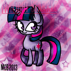 Size: 806x806 | Tagged: safe, artist:mushroomcookiebear, derpibooru import, twilight sparkle, pony, unicorn, female, mare, multicolored mane, purple coat, solo