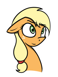 Size: 768x1024 | Tagged: safe, artist:i-am-luigi, applejack, earth pony, pony, floppy ears, simple background, solo