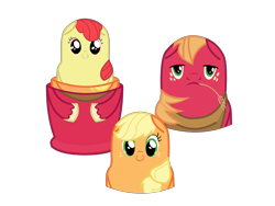 Size: 2000x1500 | Tagged: safe, artist:klarnetist, apple bloom, applejack, big macintosh, earth pony, pony, cute, male, matryoshka doll, simple background, stallion, transparent background, vector