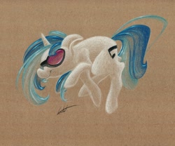 Size: 1280x1066 | Tagged: safe, artist:getchanoodlewet, dj pon-3, vinyl scratch, pony, unicorn, solo, traditional art