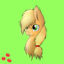 Size: 4000x4000 | Tagged: safe, artist:dianka-22, applejack, earth pony, pony, absurd resolution, bust, ear fluff, messy mane, portrait, solo