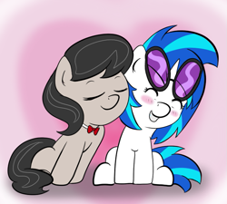 Size: 649x584 | Tagged: safe, artist:alazak, dj pon-3, octavia melody, vinyl scratch, earth pony, pony, female, lesbian, scratchtavia, shipping