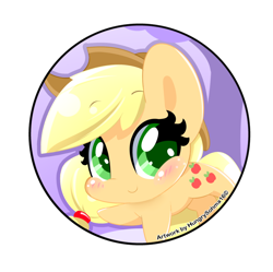 Size: 1024x1019 | Tagged: safe, artist:hungrysohma, applejack, earth pony, pony, chibi, cute, jackabetes, solo