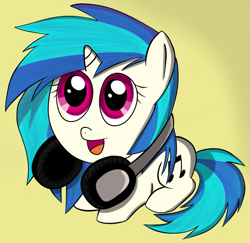 Size: 893x867 | Tagged: safe, artist:ghiacciocubo, dj pon-3, vinyl scratch, pony, unicorn, cute, filly, solo