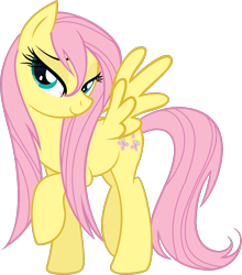 Size: 1406x1600 | Tagged: safe, artist:jerryakira79, fluttershy, pegasus, pony, bedroom eyes, female, mare, simple background, solo, transparent background, vector, wet mane