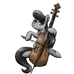 Size: 600x600 | Tagged: safe, artist:coma392, octavia melody, earth pony, pony, black mane, female, gray coat, mare, pixiv, solo