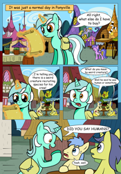 Size: 2800x4000 | Tagged: safe, artist:theponypretender, cloud kicker, comet tail, lyra heartstrings, red delicious, sea swirl, seafoam, comic:a lyrabon adventure, apple family member, comic, magic