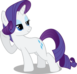 Size: 6591x6342 | Tagged: safe, artist:theponymuseum, rarity, pony, unicorn, absurd resolution, female, hoof on head, lidded eyes, mare, simple background, solo, touching hair, transparent background