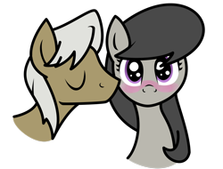 Size: 1024x778 | Tagged: safe, artist:starcrystal272, frederic horseshoepin, octavia melody, earth pony, pony, blushing, female, fredtavia, kissing, male, shipping, simple background, straight, transparent background, vector