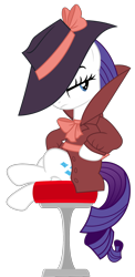 Size: 1190x2441 | Tagged: safe, artist:sonofaskywalker, rarity, pony, unicorn, sparkle's seven, detective rarity, hat, simple background, solo, transparent background