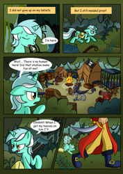 Size: 2480x3507 | Tagged: safe, artist:theponypretender, lyra heartstrings, diamond dog, griffon, human, comic:a lyrabon adventure, cage, comic, everfree forest, pirate