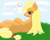 Size: 5000x4000 | Tagged: safe, artist:lordzid, applejack, earth pony, pony, blushing, grass, loose hair, on side, solo, straw