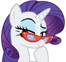 Size: 3556x3375 | Tagged: safe, artist:sketchmcreations, rarity, pony, unicorn, dragon dropped, female, glasses, hoof on chin, mare, raised eyebrow, rarity's glasses, simple background, smiling, transparent background, vector