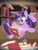 Size: 1500x2000 | Tagged: safe, artist:dm29, derpibooru import, twilight sparkle, unicorn twilight, pony, unicorn, anatomically incorrect, book, female, frown, glare, golden oaks library, gritted teeth, hitting, incorrect leg anatomy, jumping, levitation, magic, mare, pun, punch, reading, scroll, solo, telekinesis, underhoof, visual pun, wat