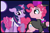 Size: 1280x856 | Tagged: safe, artist:dilemmas4u, derpibooru import, bubble berry, pinkie pie, twilight sparkle, earth pony, pony, clothes, dress, equestria girls outfit, female, half r63 shipping, hat, male, moon, rule 63, shipping, show accurate, sparkleberry, straight, top hat, tuxedo, twinkie