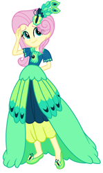 Size: 676x1136 | Tagged: safe, artist:imtailsthefoxfan, fluttershy, equestria girls, make new friends but keep discord, beautiful, clothes, dress, female, gala dress, simple background, solo, white background