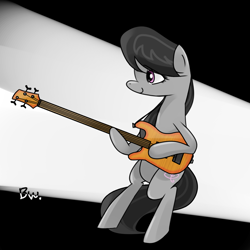 Size: 1500x1500 | Tagged: safe, artist:jwj991120, octavia melody, earth pony, pony, bass guitar, guitar, musical instrument, solo