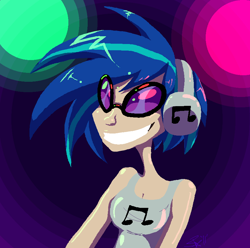 Size: 841x834 | Tagged: safe, artist:imp-da-cat, dj pon-3, vinyl scratch, human, humanized, solo