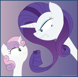 Size: 2644x2602 | Tagged: safe, artist:kylami, artist:solarspark, rarity, sweetie belle, pony, unicorn, cartoon physics, long neck, sibling rivalry