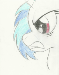 Size: 532x673 | Tagged: safe, artist:crunchpony, dj pon-3, vinyl scratch, pony, unicorn, solo, traditional art