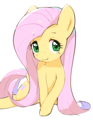 Size: 960x1280 | Tagged: safe, artist:30clock, fluttershy, pegasus, pony, cute, diabetes, female, looking at you, mare, shyabetes, simple background, smiling, solo, white background