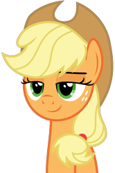 Size: 5990x8999 | Tagged: safe, artist:korsoo, applejack, earth pony, pony, the saddle row review, .svg available, absurd resolution, bust, lidded eyes, simple background, smirk, smug, solo, transparent background, vector