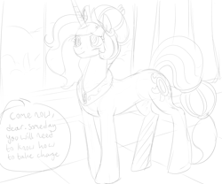 Size: 1000x833 | Tagged: safe, artist:dudey64, princess celestia, alicorn, pony, monochrome, solo