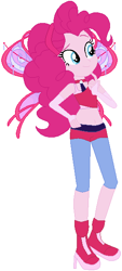 Size: 267x590 | Tagged: safe, artist:selenaede, artist:user15432, pinkie pie, human, equestria girls, base used, believix, belly button, clothes, crossover, fairies are magic, fairy, fairy wings, fingerless gloves, gloves, headband, humanized, midriff, musa, rainbow s.r.l, winged humanization, wings, winx club