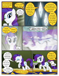 Size: 612x792 | Tagged: safe, artist:newbiespud, edit, edited screencap, screencap, rarity, pony, unicorn, comic:friendship is dragons, the return of harmony, comic, dialogue, diamond, eyes closed, female, head shake, hedge maze, implied discord, looking back, mare, one eye closed, raised hoof, screencap comic, wink