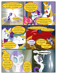 Size: 612x792 | Tagged: safe, artist:newbiespud, edit, edited screencap, screencap, prince blueblood, rarity, pony, unicorn, comic:friendship is dragons, dragonshy, the best night ever, the return of harmony, bipedal, bowtie, clothes, comic, crown, dialogue, diamond, discorded, dress, eyes closed, female, flower, frown, gala dress, glare, glow, gold, greedity, injured, jewelry, looking up, male, mare, mind control, necklace, open mouth, raised hoof, regalia, rose, scared, screencap comic, slit eyes, stallion, swirly eyes, tiara