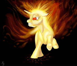 Size: 1100x950 | Tagged: safe, artist:nightshroud, derpibooru import, twilight sparkle, angry, mane of fire, rage, solo