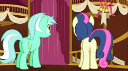 Size: 1100x618 | Tagged: safe, screencap, bon bon, lyra heartstrings, sweetie drops, pony, slice of life (episode), female, mare, plot, town hall