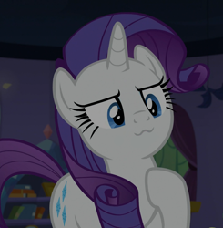 Size: 1058x1080 | Tagged: safe, edit, edited screencap, screencap, rarity, pony, unicorn, dragon dropped, :3, cropped, solo, spike's room