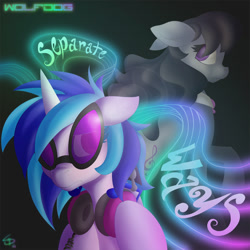 Size: 1500x1500 | Tagged: safe, artist:falleninthedark, dj pon-3, octavia melody, vinyl scratch, earth pony, pony, cover art