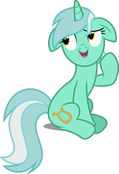 Size: 3411x5000 | Tagged: safe, artist:dashiesparkle, artist:mandydax, lyra heartstrings, slice of life (episode), .svg available, absurd resolution, floppy ears, open mouth, ponyscape, raised hoof, simple background, sitting, solo, transparent background, vector