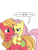 Size: 600x800 | Tagged: safe, artist:dekomaru, big macintosh, fluttershy, pegasus, pony, ask, female, fluttermac, male, shipping, simple background, straight, tumblr, tumblr:ask twixie, white background, yoke