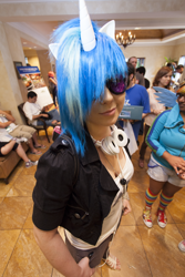 Size: 1280x1919 | Tagged: safe, artist:norikat, dj pon-3, vinyl scratch, human, anime festival orlando, convention, cosplay, irl, irl human, photo, solo