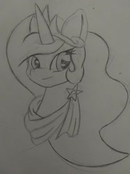 Size: 1280x1707 | Tagged: safe, artist:zemer, princess celestia, alicorn, pony, 30 minute art challenge, smiling, solo, traditional art