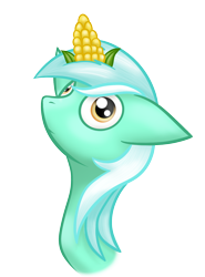 Size: 1334x1800 | Tagged: safe, artist:meskitt, lyra heartstrings, corn, food, lyracorn, pun, solo, visual pun, wat