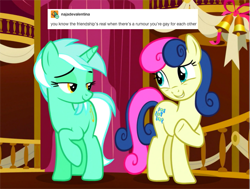 Size: 745x564 | Tagged: safe, bon bon, lyra heartstrings, sweetie drops, slice of life (episode), comments, tumblr, tumblr fandom text posts