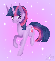 Size: 993x1107 | Tagged: safe, artist:galopade, derpibooru import, twilight sparkle, pony, unicorn, female, mare, multicolored mane, purple coat, solo