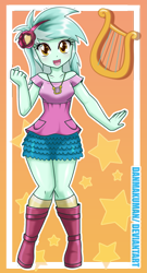 Size: 1621x3000 | Tagged: safe, artist:danmakuman, lyra heartstrings, equestria girls, breasts, cute, female, lyrabetes, solo