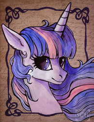 Size: 600x774 | Tagged: safe, artist:scheadar, derpibooru import, twilight sparkle, pony, bust, female, looking at you, mare, portrait, solo