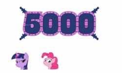 Size: 500x300 | Tagged: safe, artist:theelinker, derpibooru import, pinkie pie, twilight sparkle, earth pony, pony, animated, bouncing, clones, electricity, followers, loop, milestone, pinkie clone, ponymotes, simple background, white background, xk-class end-of-the-world scenario