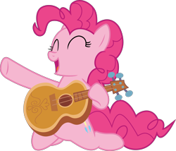 Size: 7900x6763 | Tagged: safe, artist:pink1ejack, pinkie pie, earth pony, pony, honest apple, absurd resolution, guitar, simple background, solo, transparent background, vector