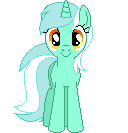 Size: 128x133 | Tagged: safe, artist:onil innarin, derpibooru exclusive, lyra heartstrings, pony, c:, female, looking at you, mare, pixel art, solo