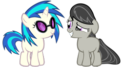 Size: 4546x2500 | Tagged: safe, artist:bronyboy, dj pon-3, octavia melody, vinyl scratch, earth pony, pony, filly, younger